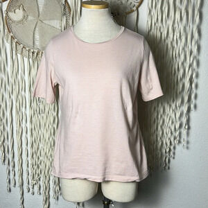 Eileen Fisher Blush Stripe Short Sleeve Tee Size XS